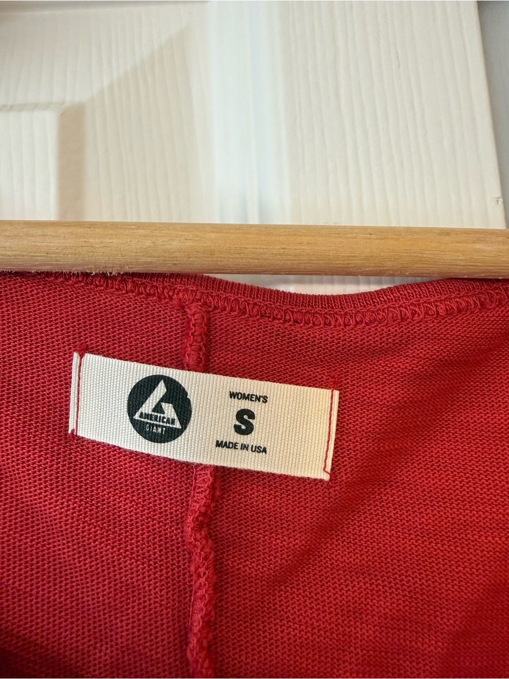 American giant red supima cotton mini dress size small LIKE NEW - Picture 2 of 7